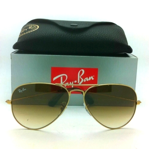 LIKE NEW RayBan Aviator RB3025 Gradient Brown Ray ban Sunglasses - Picture 3 of 13